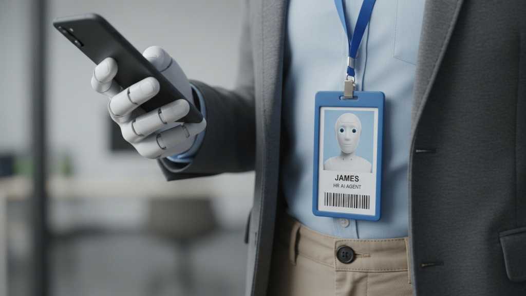 Agents-as-a-service are poised to rewire the software industry and corporate structures photo of a humanoid robot as a coworker