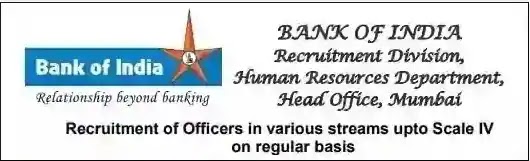 Bank of India Specialist Officer Vacancy Recruitment 2025 Bank of India Specialist Officer Vacancy Recruitment 2025