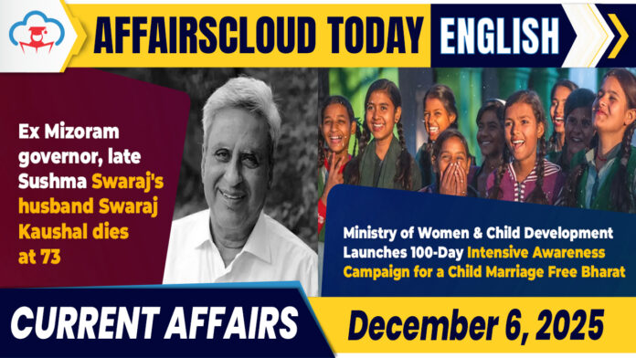 Current Affairs 6 December 2025 Current Affairs 6 December 2025