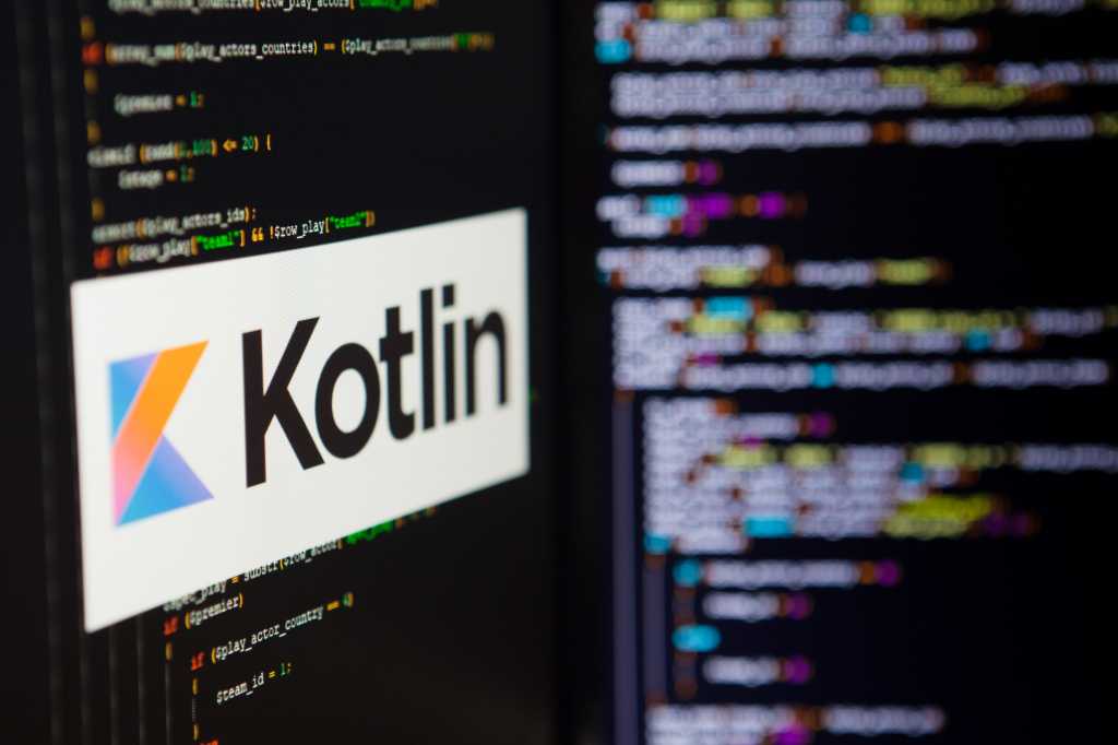 JetBrains releases Kotlin 2.3.0 | InfoWorld A computer screen shows the Kotlin logo against a backdrop of code.