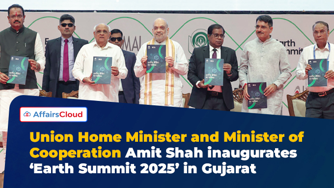 Union Minister Amit Shah Inaugurates ‘Earth Summit 2025’ in Gandhinagar, Gujarat Union Minister Amit Shah Inaugurates ‘Earth Summit 2025’ in Gandhinagar, Gujarat
