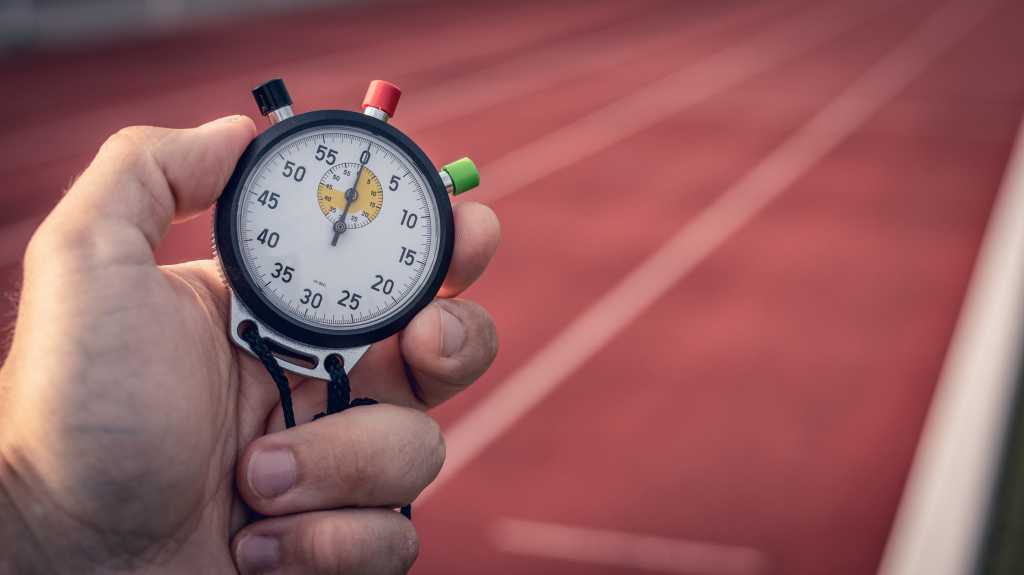 CPython vs. PyPy: Which Python runtime has the better JIT? stop watch on a racetrack