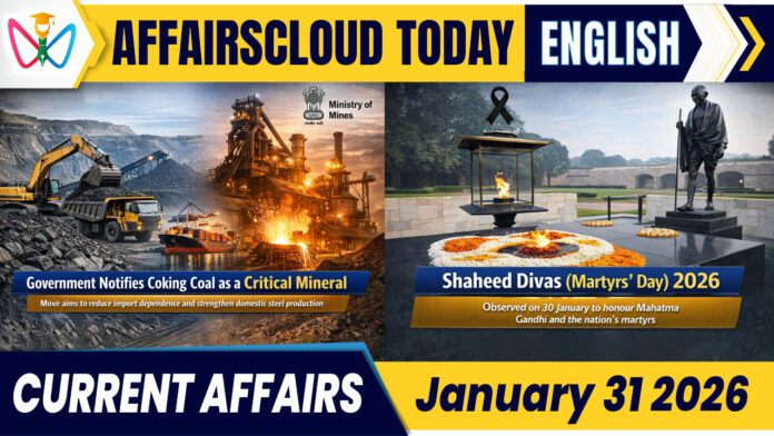 Current Affairs 31 January 2026 Current Affairs 31 January 2026