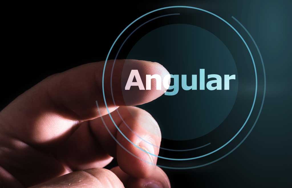 Get started with AngularJS: The InfoWorld tutorial A finger presses a button with the word "Angular" on a virtual screen. AngularJS.