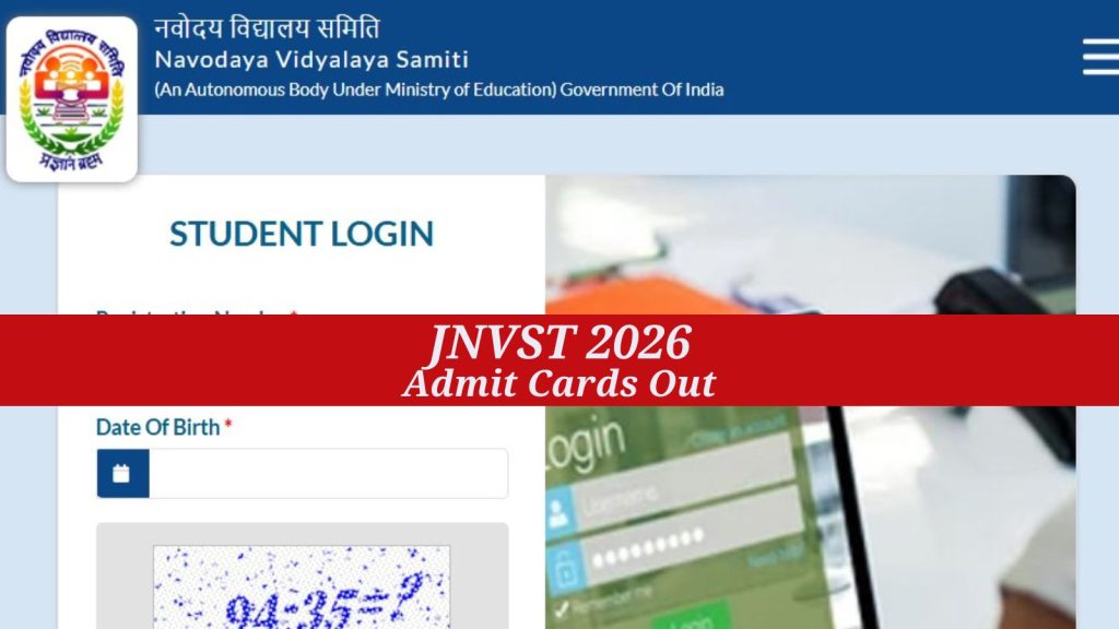 JNVST Admit Card 2026 download link on official portal
