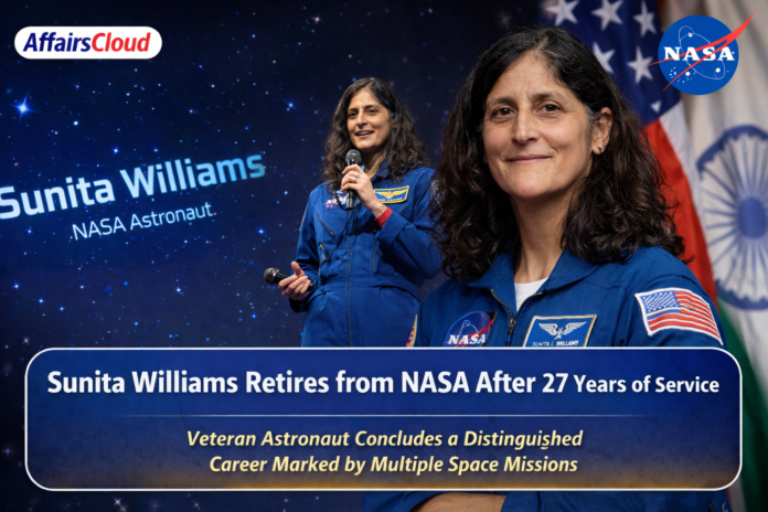 Indian-Origin NASA Astronaut Sunita Williams Retires After 27 Years of Service Indian-Origin NASA Astronaut Sunita Williams Retires After 27 Years of Service