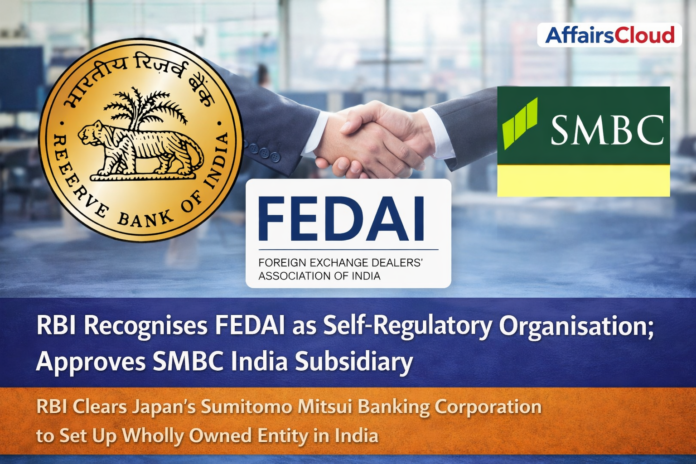 RBI Recognises FEDAI as Self-Regulatory Organisation for Authorised Dealers RBI Recognises FEDAI as Self-Regulatory Organisation for Authorised Dealers