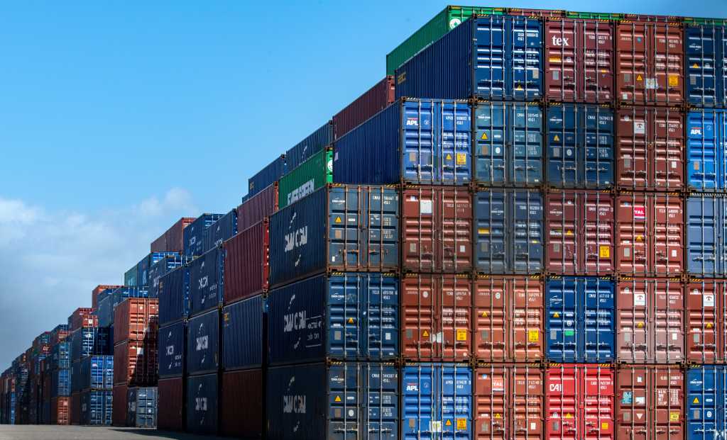 What is Docker? The spark for the container revolution Port of Los Angeles - Port of Long Beach, CA, USA. 2024 Oct. 1. Shipping containers waiting to be loaded on container ship. tariff, tariffs, trade war, steel, aluminum