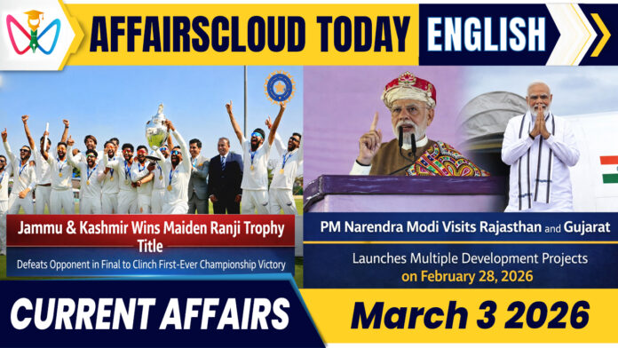Current Affairs 3 March 2026 Current Affairs 3 March 2026