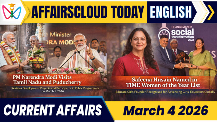 Current Affairs 4 March 2026 Current Affairs 4 March 2026