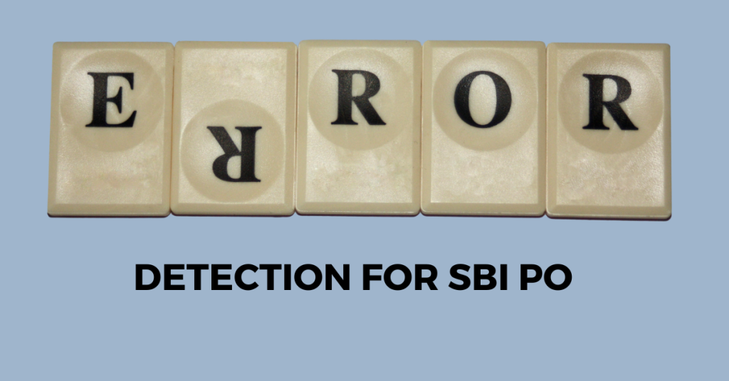 Error Detection Questions for SBI PO, FREE Quiz & PDF error-detection-sbi-po