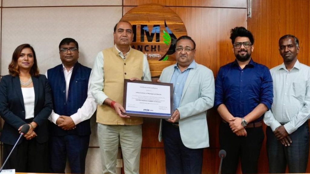 IIM Ranchi and FPSB India launch executive course in Advanced Financial Planning & Digital Finance