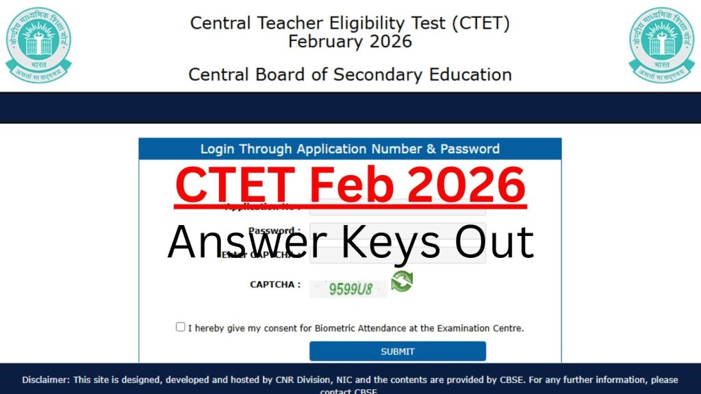CBSE CTET 2026 Answer Key Out