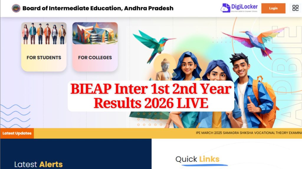 BIEAP Inter 1st 2nd Year Results Link at bie.ap.gov.in BIEAP Results 2026 1st 2nd year