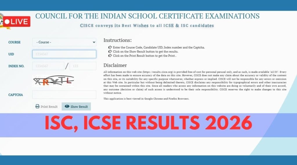 CISCE 2026 result live updates