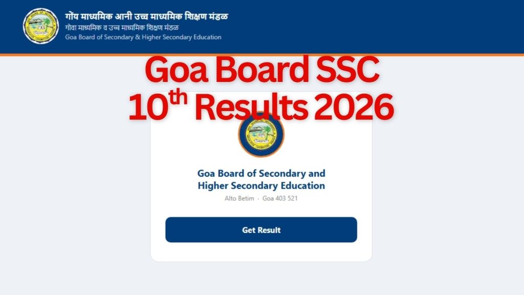 Goa Board SSC 10th Results 2026
