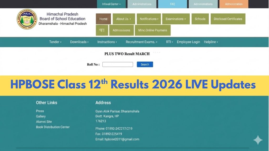 HPBOSE 12th Result 2026 Live Updates: