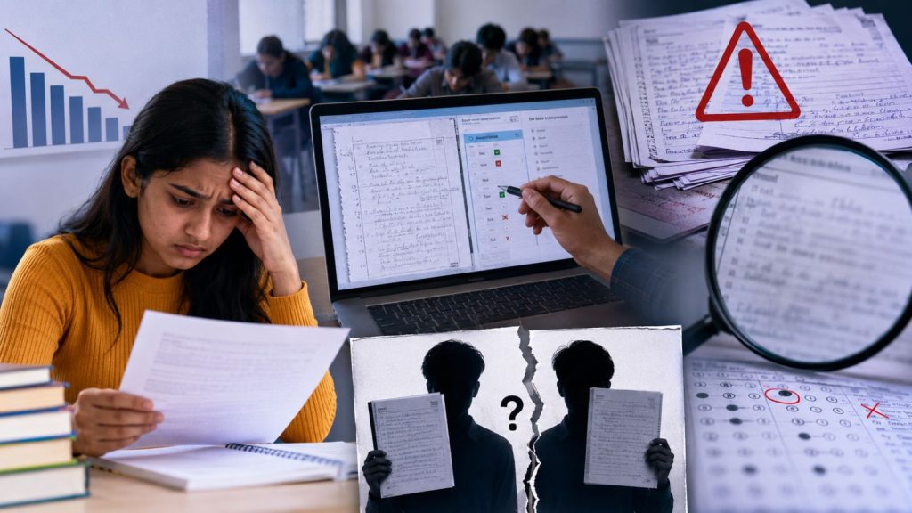 Mixed-up answer books, skipped pages, missed step-marking