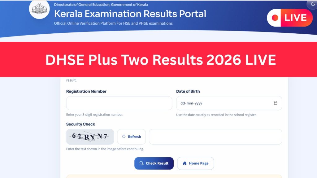 Kerala HSE plus 2 Class 12th Result Direct Link at keralaresults.nic.in, results.kite.kerala.gov.in, results.hse.kerala.gov.in DHSE Plus two Live Updates