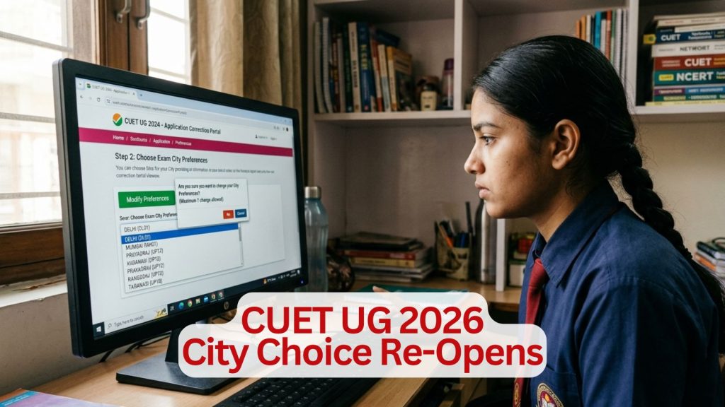 CUET UG 2026 Exam City Choice Window