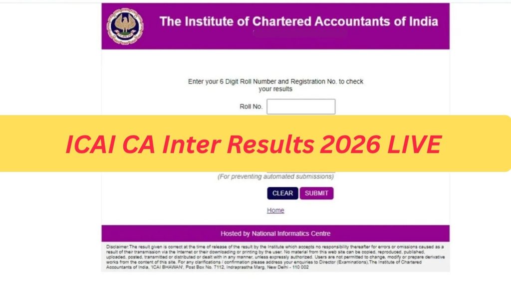 CA Inter May Result Date, Time, Download Marksheet Link at icai.nic.in ICAI CA Inter Result May 2026 LIVE Updates: Scorecards today at caresults.icai.org