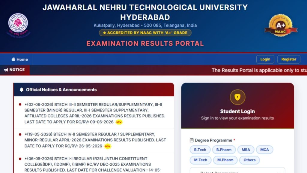 jnuth results 2026