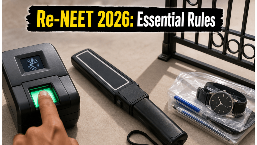 Re-NEET 2026 Exam Guidelines: Essential Reporting Times, Dress Code, And Biometric Protocols For Candidates Re-NEET 2026 Exam Guidelines: Essential Reporting Times, Dress Code, And Biometric Protocols For Candidates