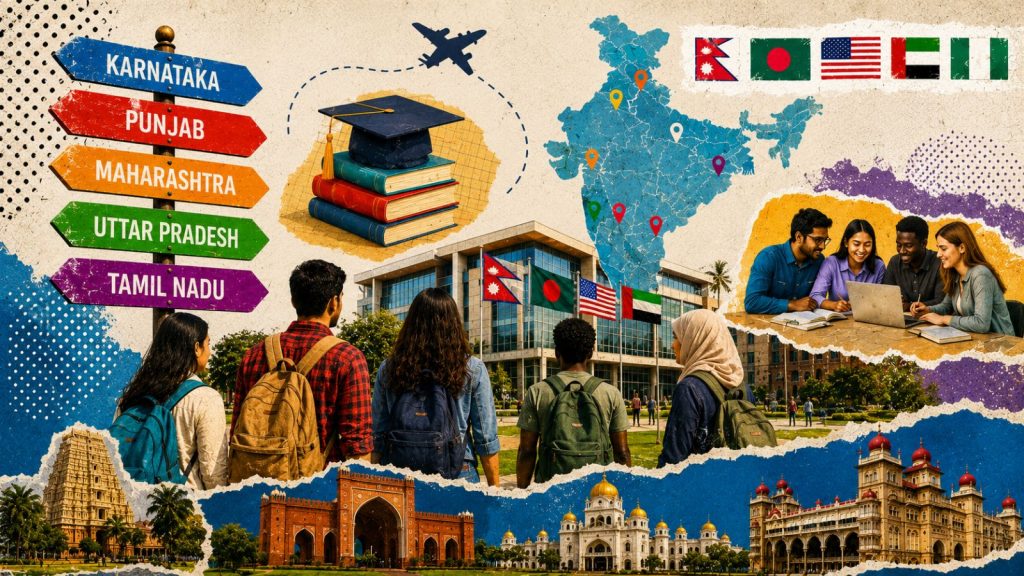 Karnataka retains top spot for foreign students, Punjab overtakes Tamil Nadu as enrolment rises 47% in a decade | Education News AISHE report 2026 state wise overview -- Karnataka remains India's top destination for foreign students; Punjab climbs to No. 2