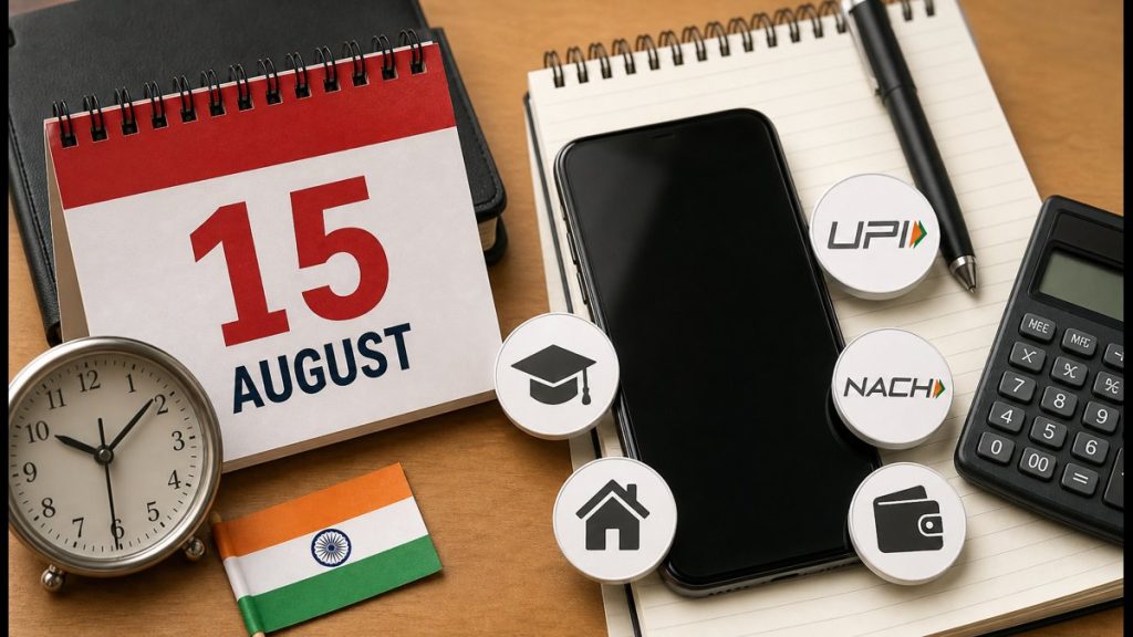 August 15 Bank Holiday 2026: Guide To UPI, EMIs, And Fee Payments For Seamless Transactions August 15 Bank Holiday 2026: Guide To UPI, EMIs, And Fee Payments For Seamless Transactions
