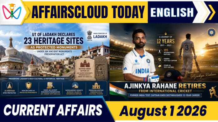 Current Affairs 1 August 2026 Current Affairs 1 August 2026
