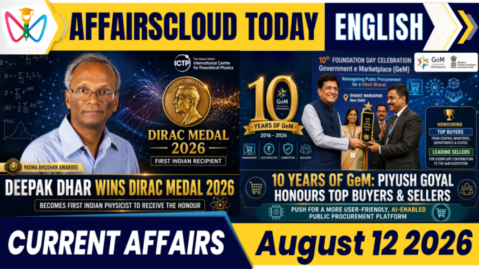 Current Affairs 12 August 2026 Current Affairs 12 August 2026