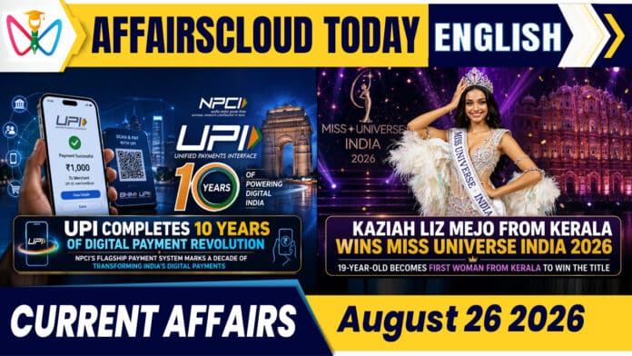 Current Affairs 26 August 2026 Current Affairs 26 August 2026