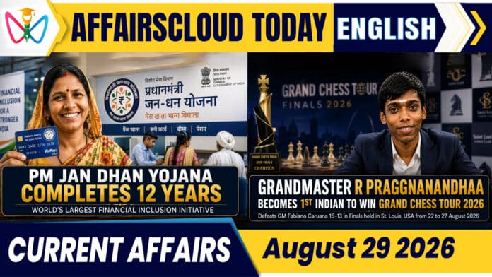 Current Affairs 29 August 2026 Current Affairs 29 August 2026