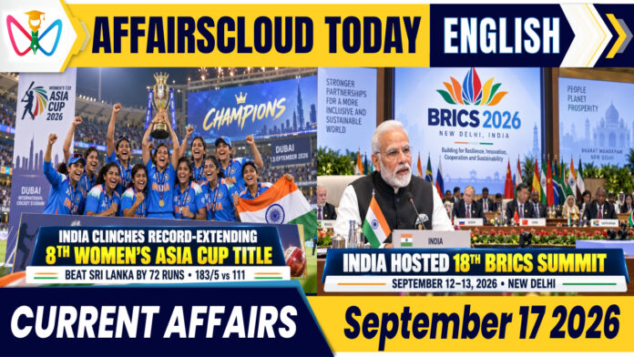 Current Affairs 17 September 2026 Current Affairs 17 September 2026