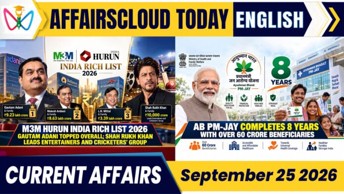 Current Affairs 25 September 2026 Current Affairs 25 September 2026